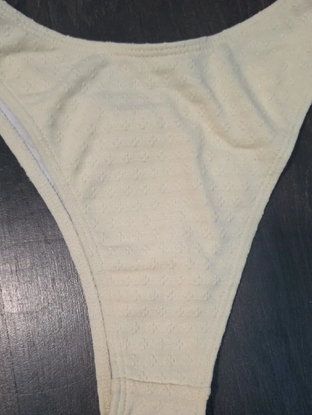 NWT SHEIN Yellow Textured High-Cut Cheeky Bikini Bottoms